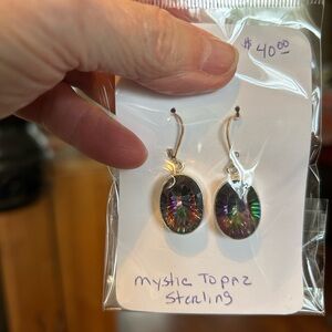 Mystic topaz sterling silver  earrings lever